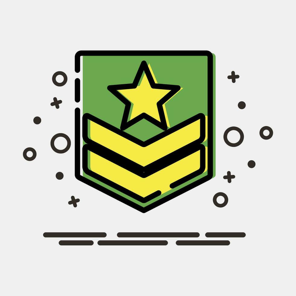 icono militar insignia. militar elementos. íconos en mbe estilo. bueno para huellas dactilares, carteles, logo, infografía, etc. vector