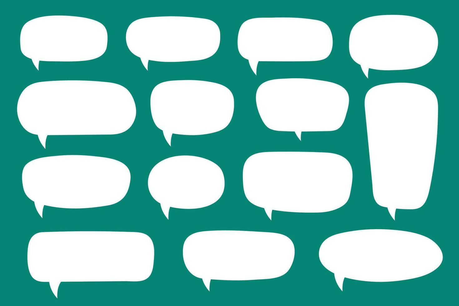 Set of hand drawn speech bubbles. Speak bubble text, cartoon chatting box, message box. Blank empty white speech bubbles. vector