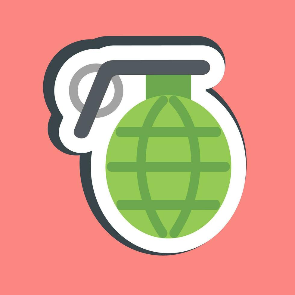Sticker grenade. Military elements. Good for prints, posters, logo, infographics, etc. vector