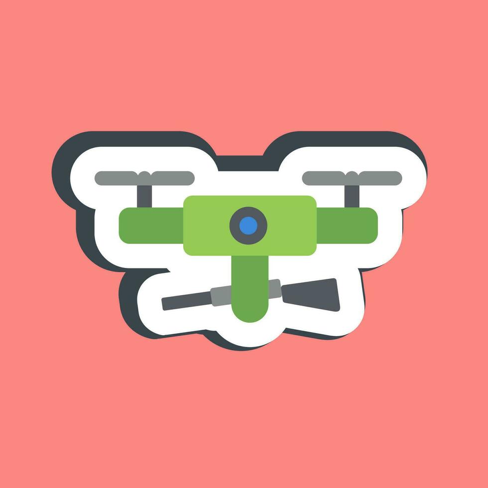 Sticker military drone. Military elements. Good for prints, posters, logo, infographics, etc. vector