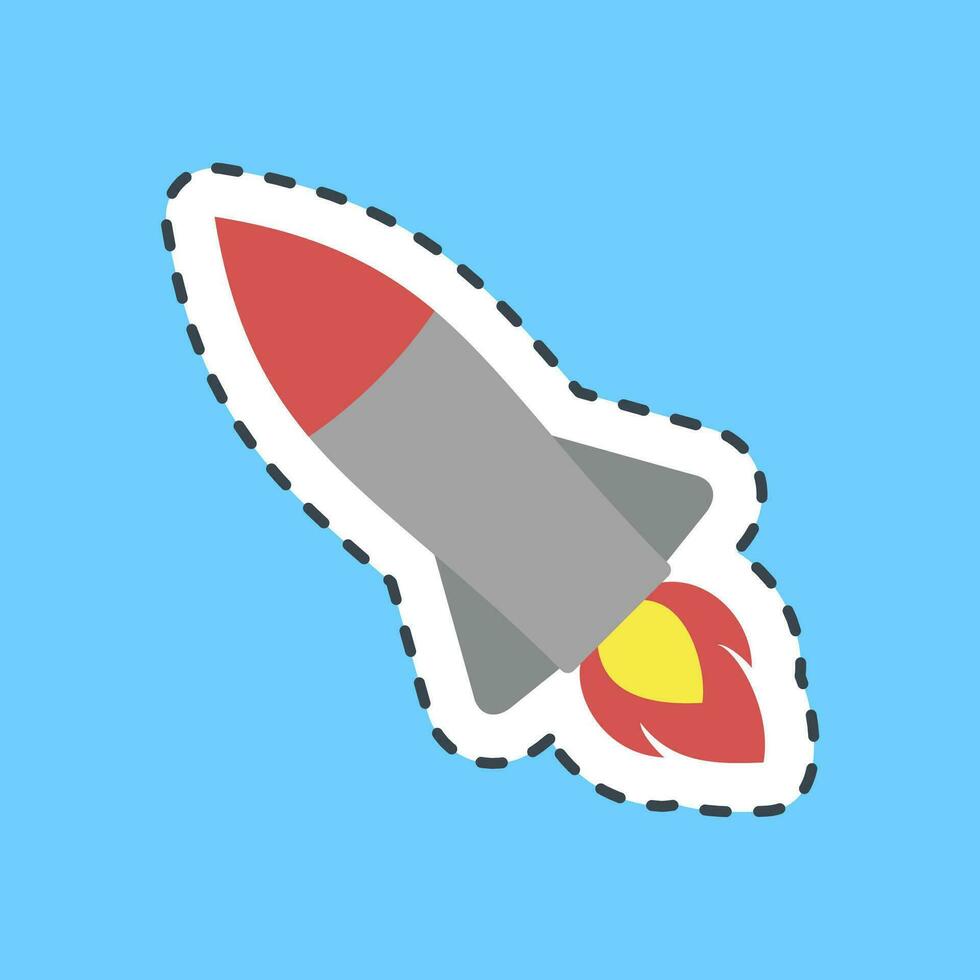 Cutting line sticker rocket. Military elements. Good for prints, posters, logo, infographics, etc. vector