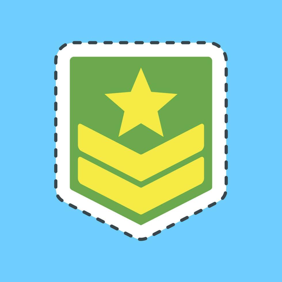 Cutting line sticker military badge. Military elements. Good for prints, posters, logo, infographics, etc. vector