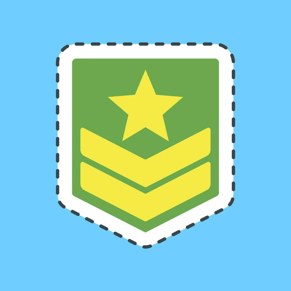 Cutting line sticker military badge. Military elements. Good for prints, posters, logo, infographics, etc. vector