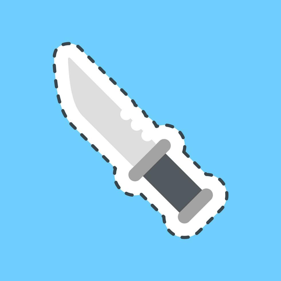 Cutting line sticker military knife. Military elements. Good for prints, posters, logo, infographics, etc. vector