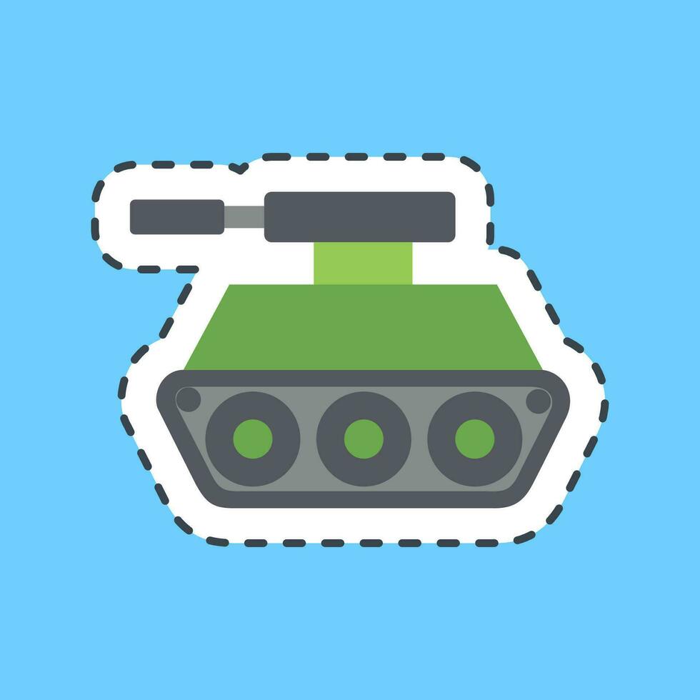 Cutting line sticker tank. Military elements. Good for prints, posters, logo, infographics, etc. vector