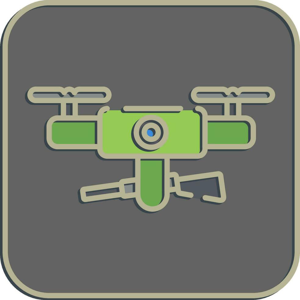 Icon military drone. Military elements. Icons in embossed style. Good for prints, posters, logo, infographics, etc. vector