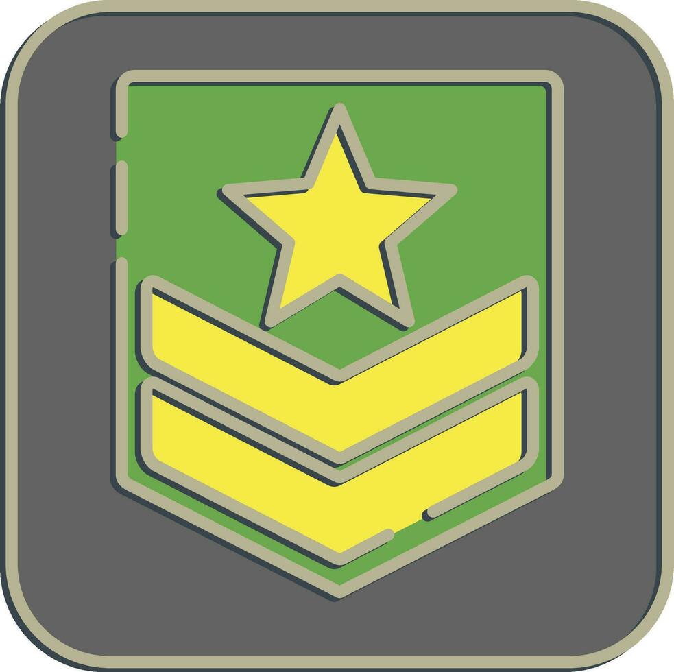 icono militar insignia. militar elementos. íconos en en relieve estilo. bueno para huellas dactilares, carteles, logo, infografía, etc. vector