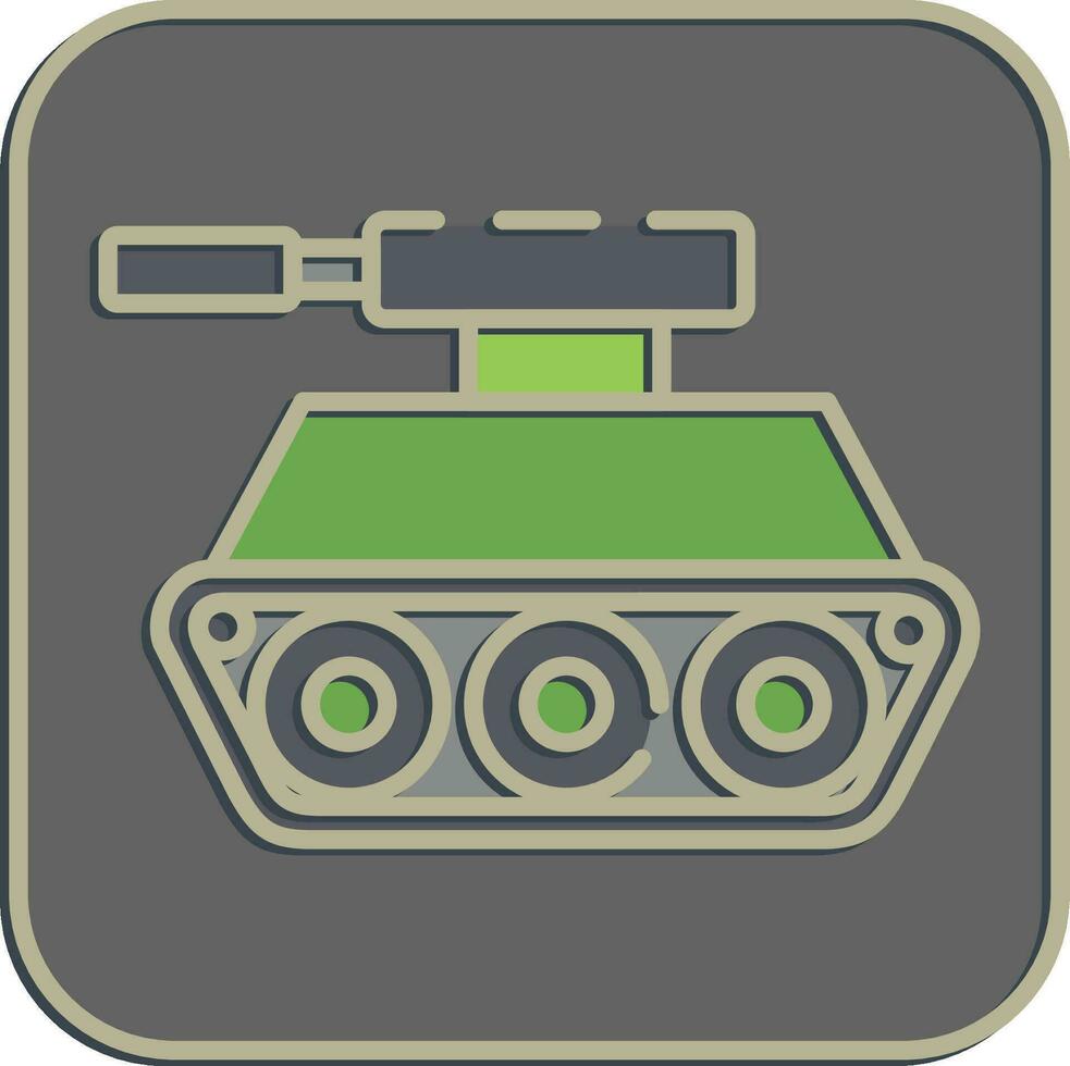 Icon tank. Military elements. Icons in embossed style. Good for prints, posters, logo, infographics, etc. vector