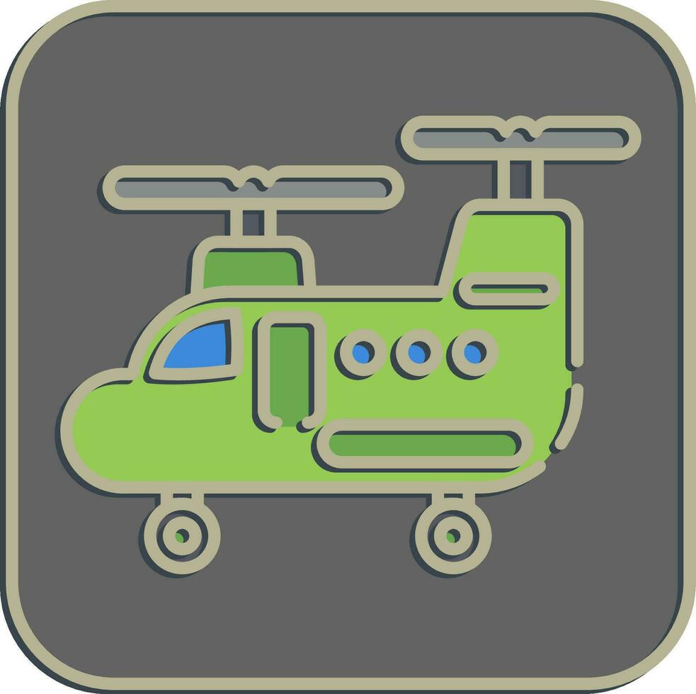 Icon military helicopter. Military elements. Icons in embossed style. Good for prints, posters, logo, infographics, etc. vector