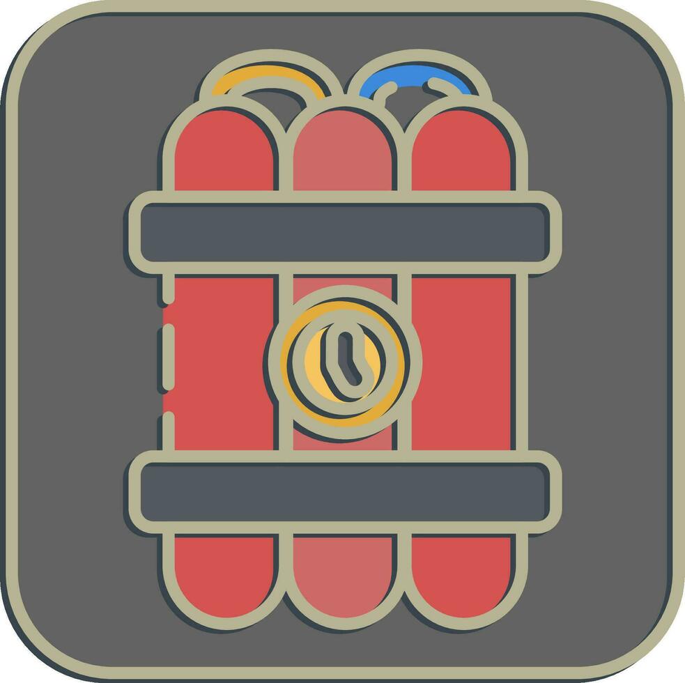 Icon time bomb. Military elements. Icons in embossed style. Good for prints, posters, logo, infographics, etc. vector