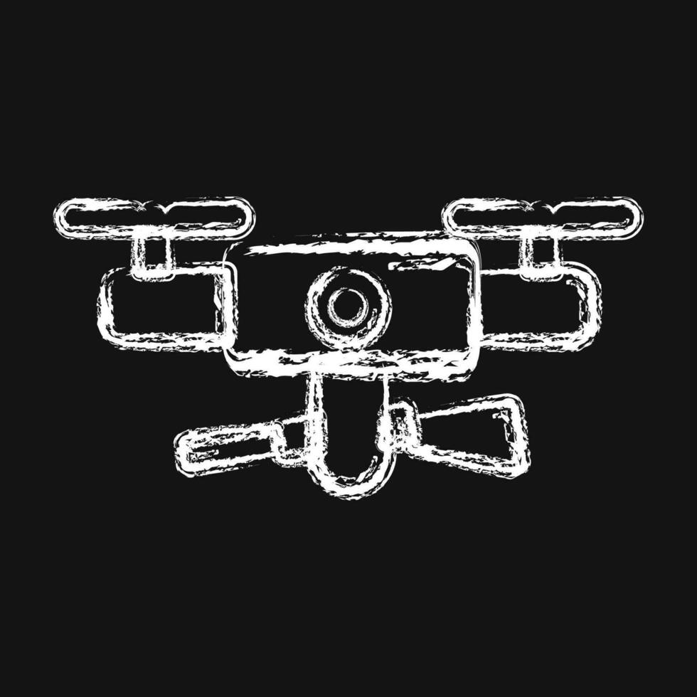 Icon military drone. Military elements. Icons in chalk style. Good for prints, posters, logo, infographics, etc. vector