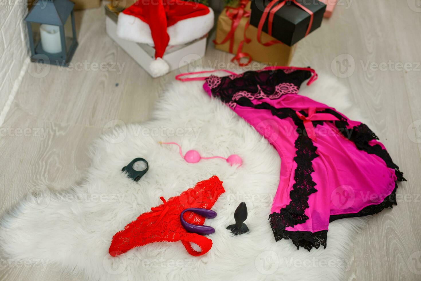 Beautiful sexy Santa Clause underwear with christmas tree. photo