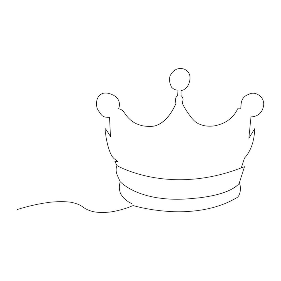Rey corona continuo uno línea vector Arte dibujo y ilustración