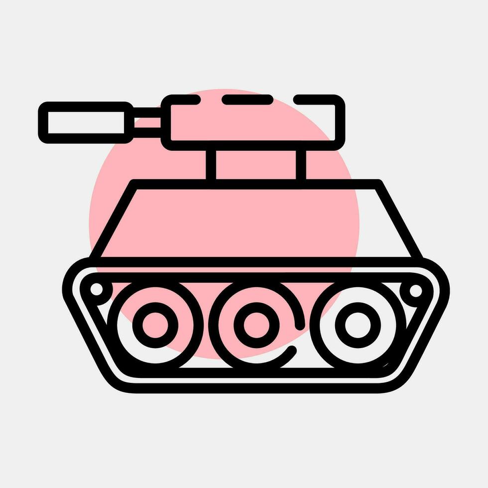 Icon tank. Military elements. Icons in color spot style. Good for prints, posters, logo, infographics, etc. vector