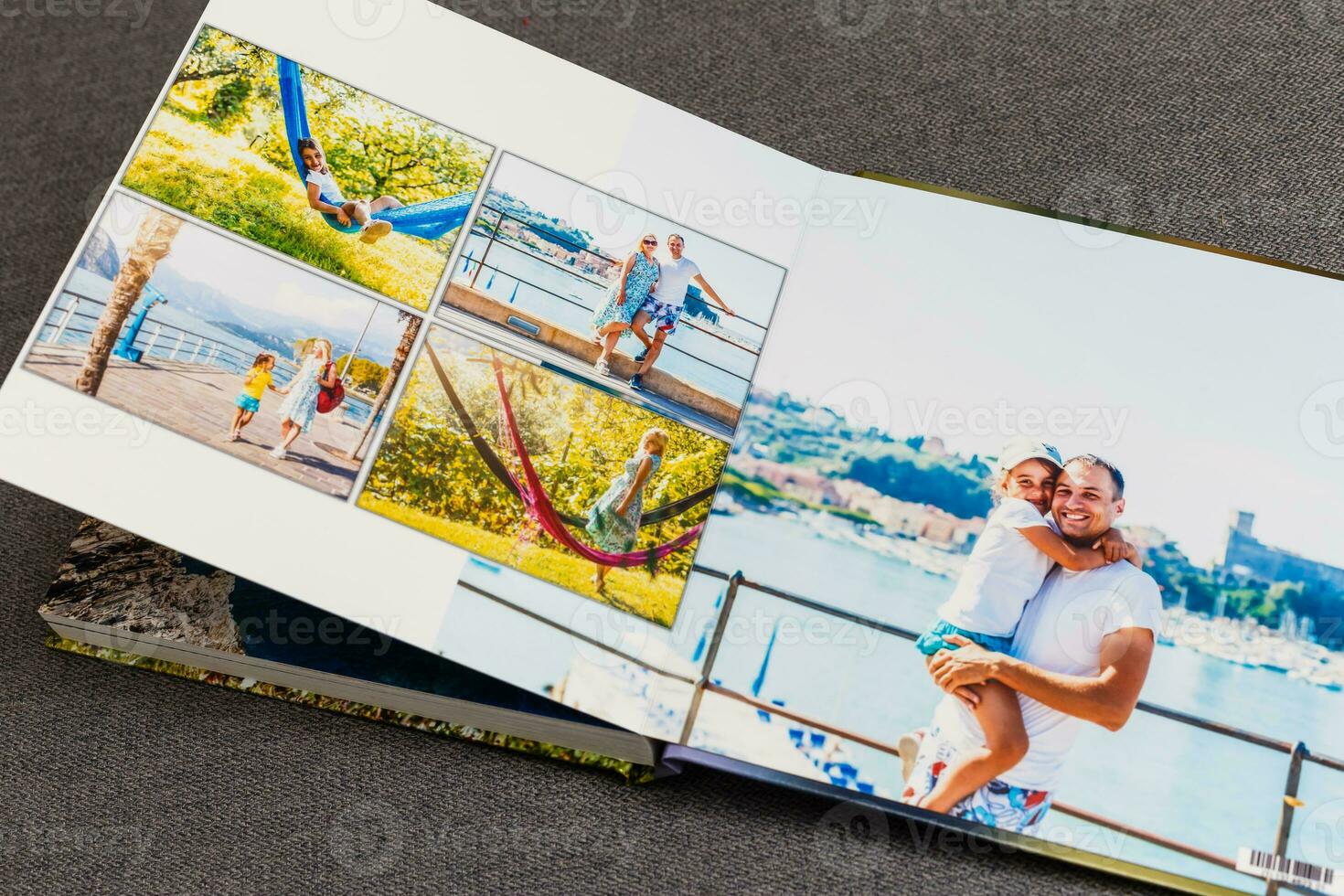 Collage of images of a persons life, photobook vacation travel in Italy photo