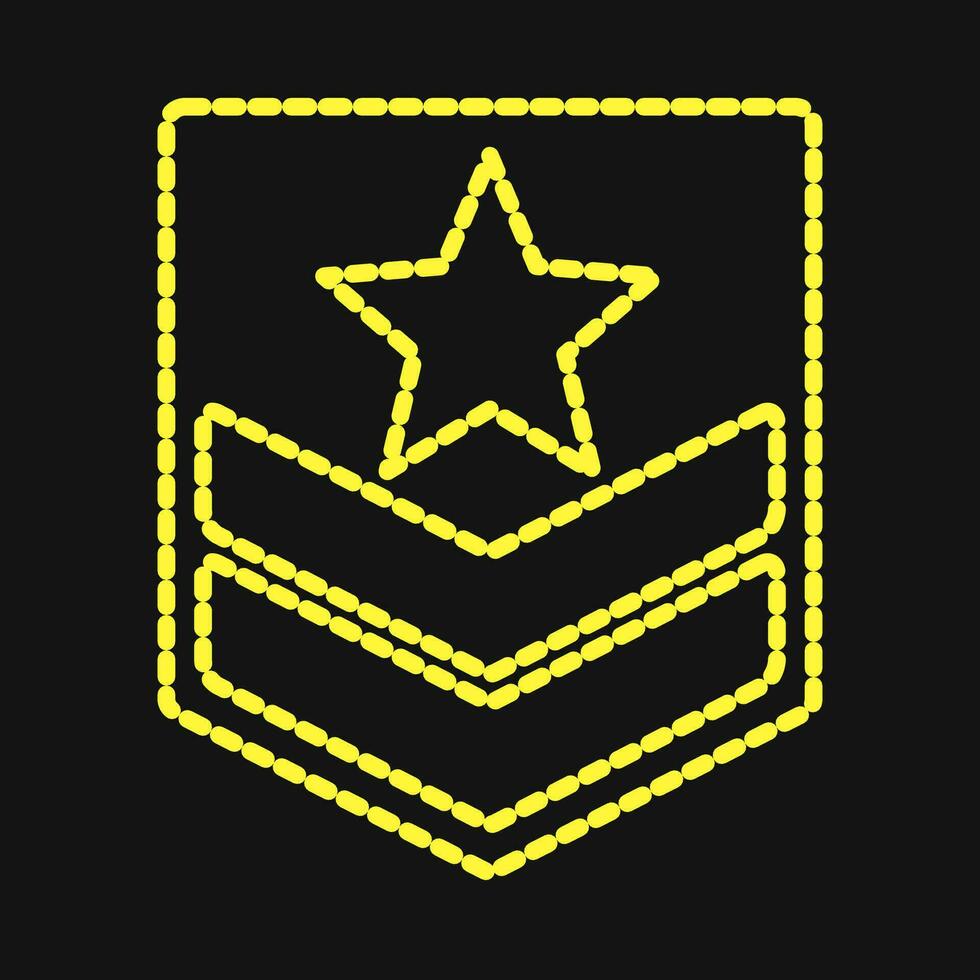 Icon military badge. Military elements. Icons in dotted style. Good for prints, posters, logo, infographics, etc. vector