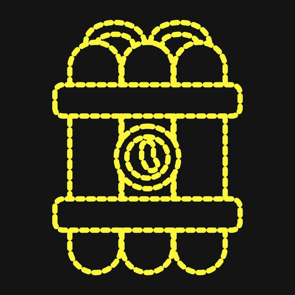Icon time bomb. Military elements. Icons in dotted style. Good for prints, posters, logo, infographics, etc. vector
