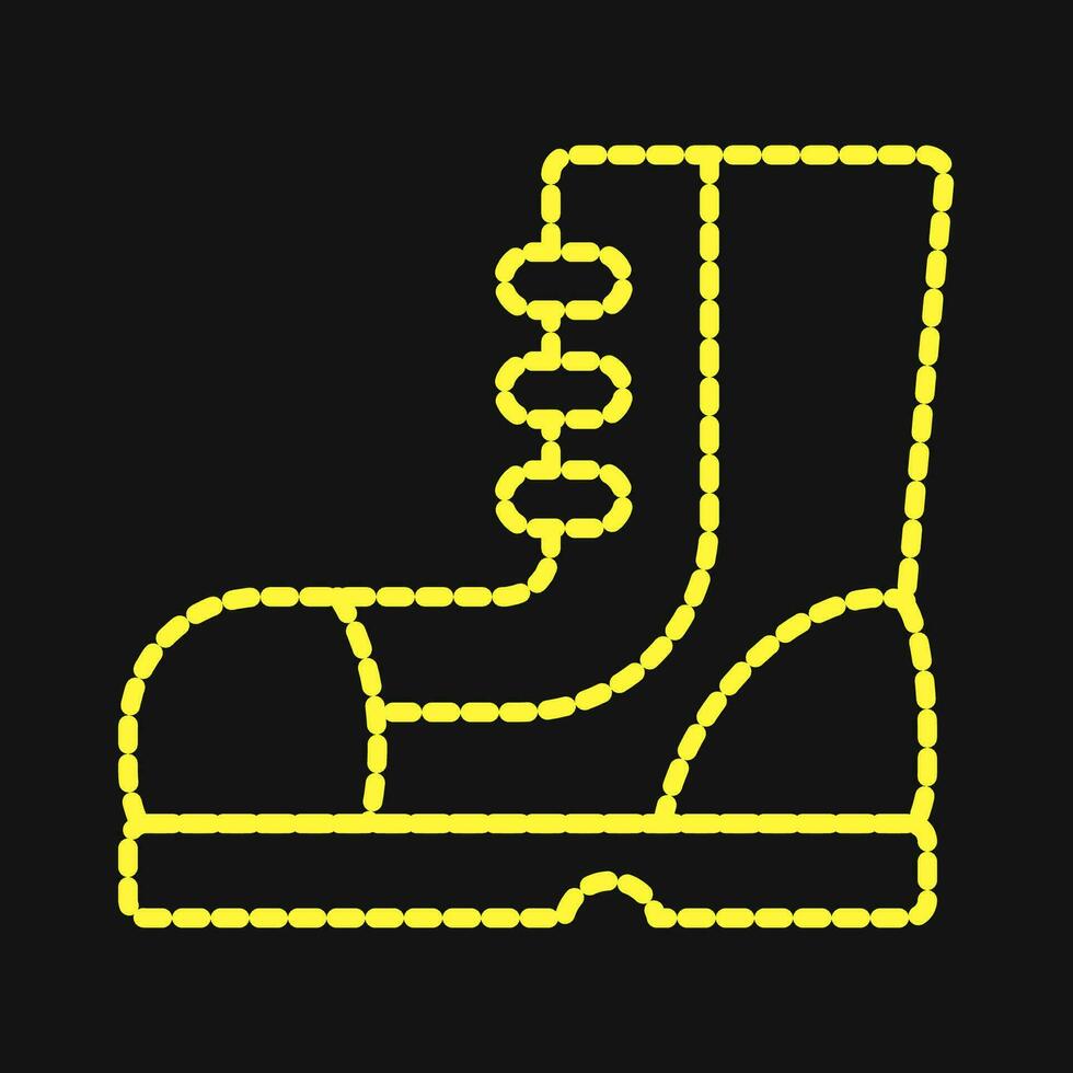 Icon military boots. Military elements. Icons in dotted style. Good for prints, posters, logo, infographics, etc. vector