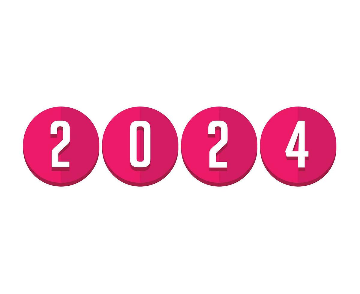 2024 Happy New Year Abstract Pink Graphic Design Vector Logo Symbol Illustration