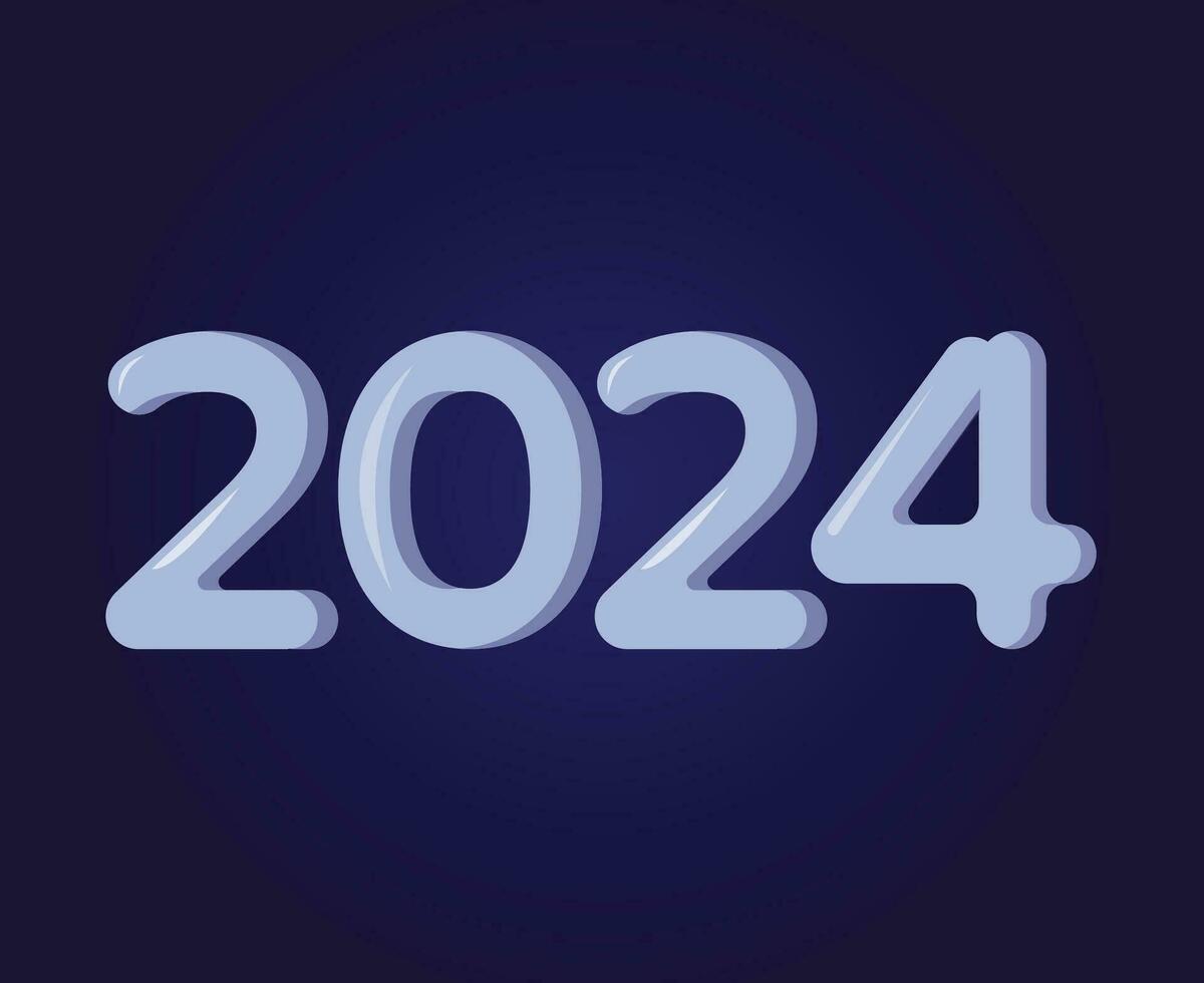 2024 contento nuevo año resumen cian gráfico diseño vector logo símbolo ilustración con azul antecedentes