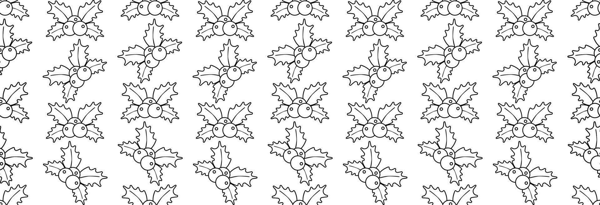 Holly berry seamless pattern. vector
