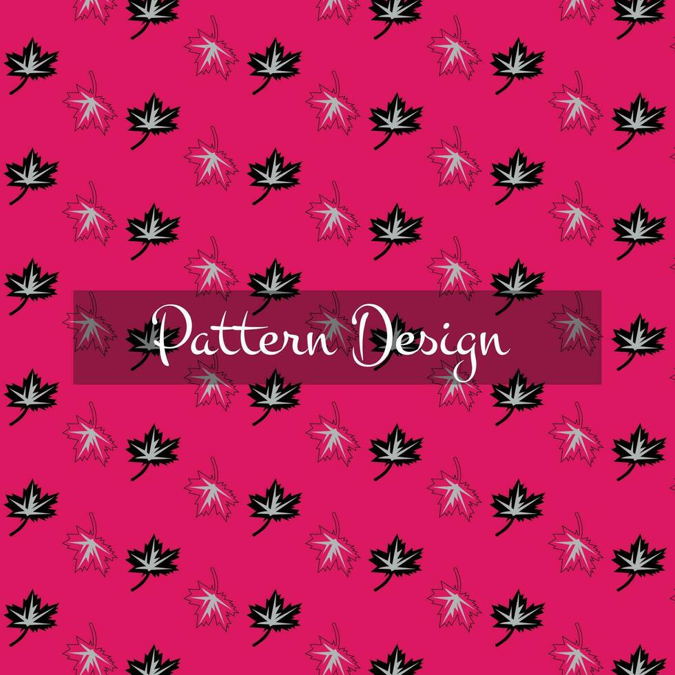 Free vector cute Black leafe pattern on a pink background