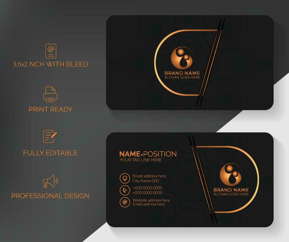 Luxury business card template design vector