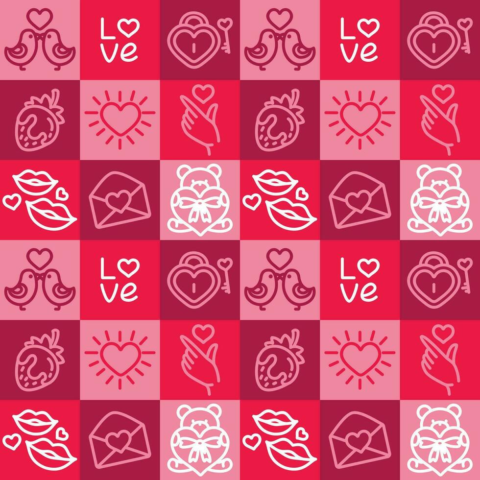 san San Valentín día. amor. celebracion. sin costura modelo para tela, envase, textil, fondo de pantalla, vestir. vector. vector