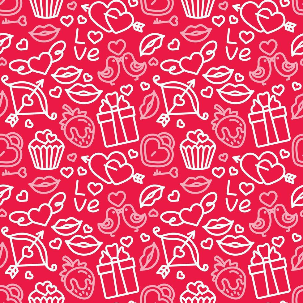 San Valentine's Day. Love. Celebration. Seamless pattern for fabric, wrapping, textile, wallpaper, apparel. Vector. vector