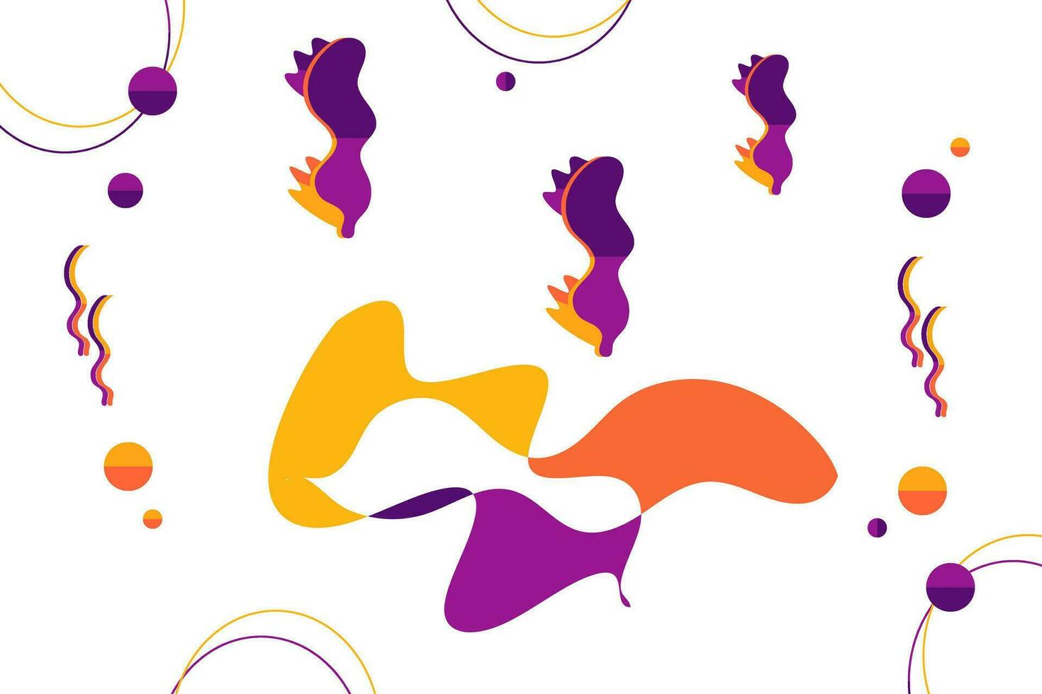 Set of abstract organic shapes and textures for design flat style hand-drawn vector background