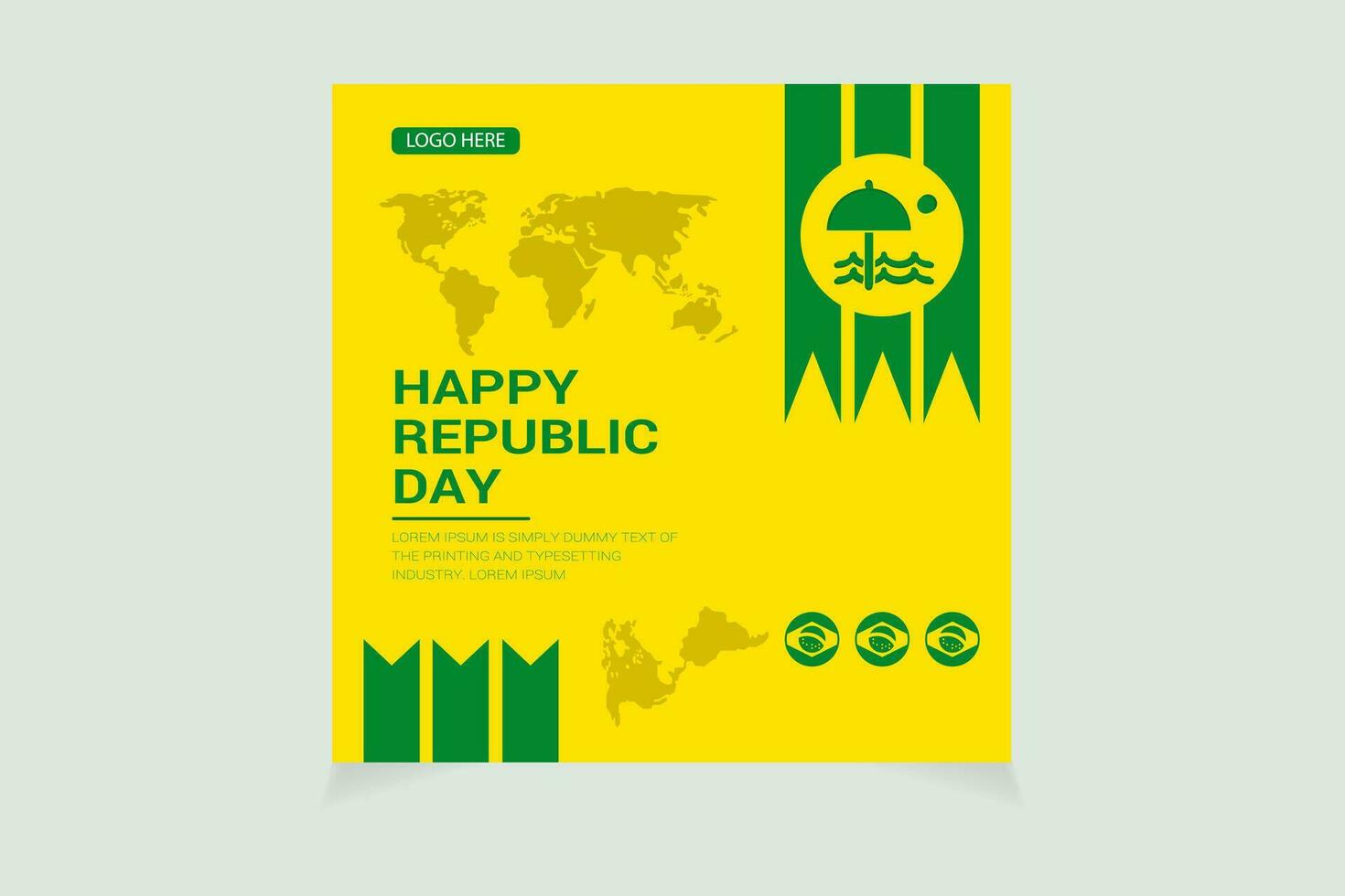 Vector brazil Republic day psd design template for social media post Festival Poster