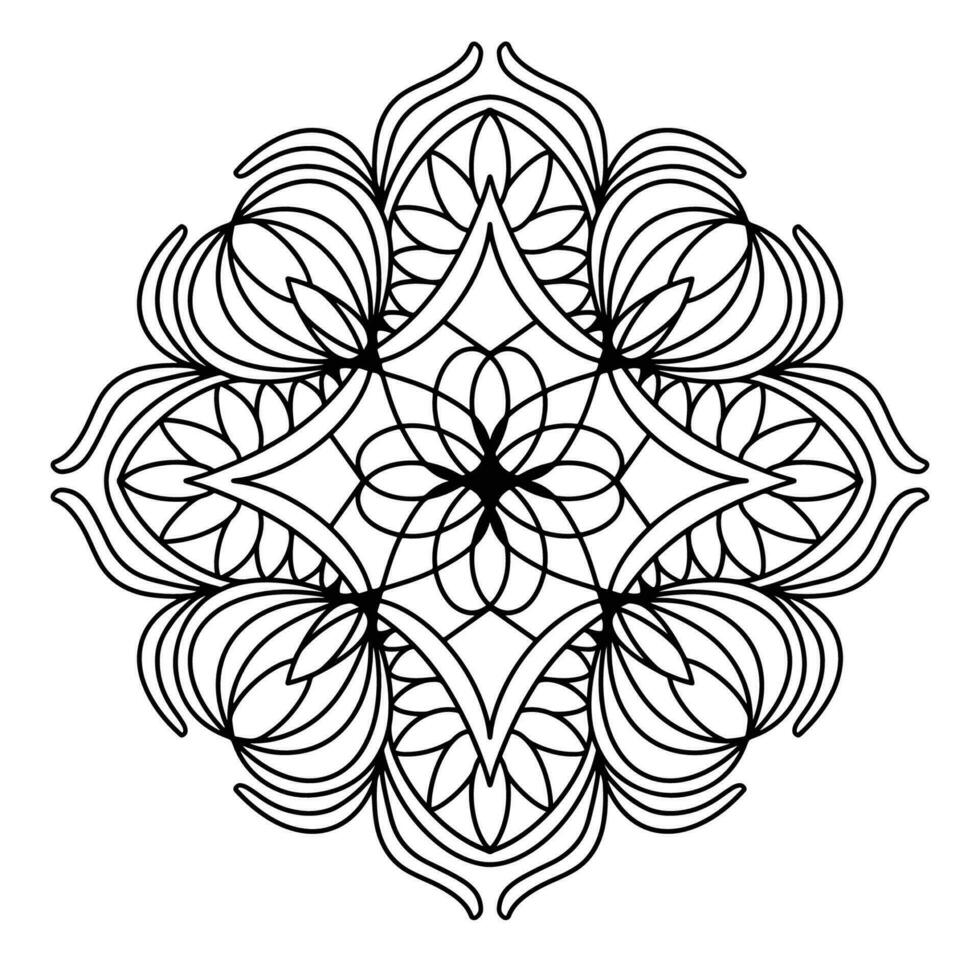 mandala flor contorno Arte cinco, bueno para gráfico diseño y decorativo recursos vector