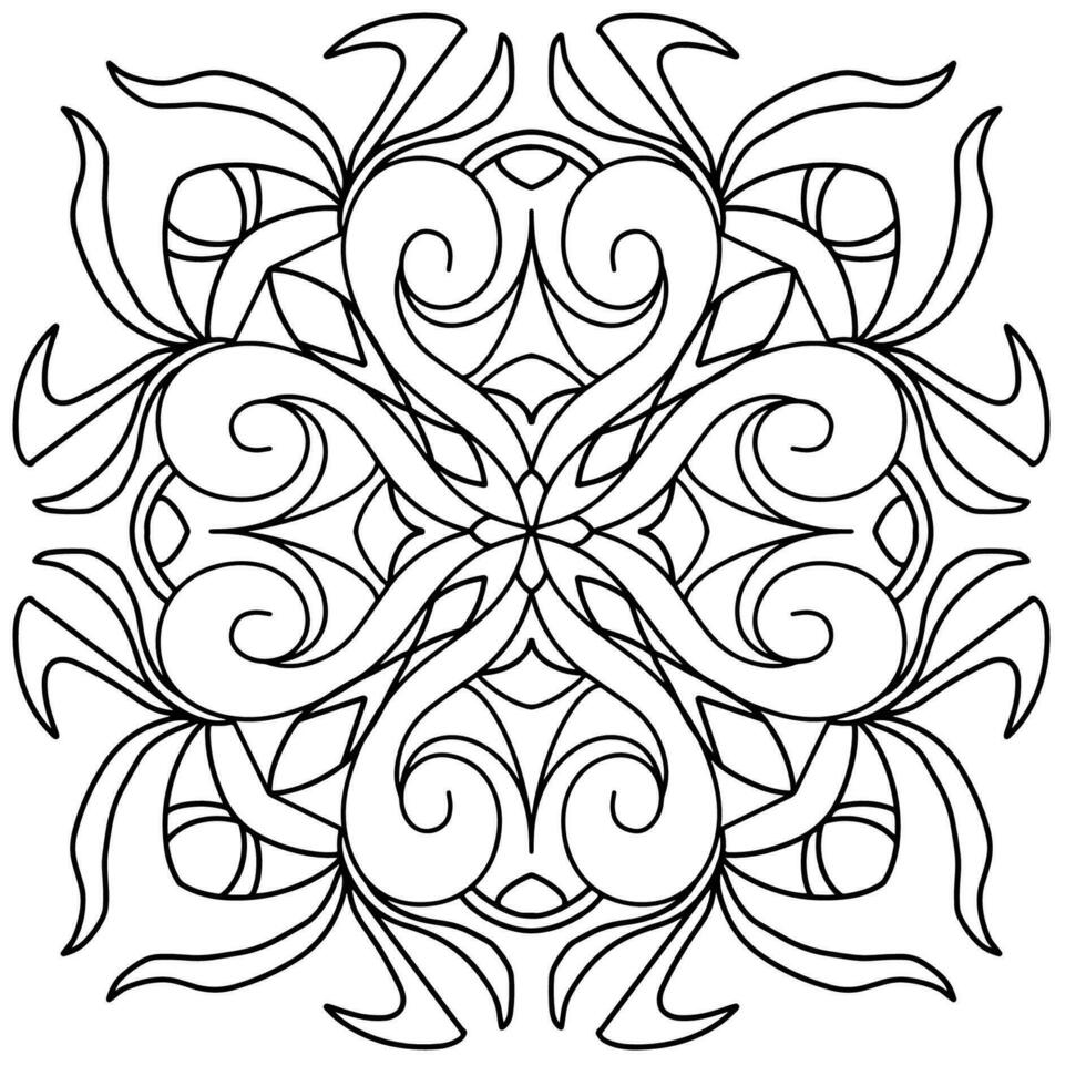 Mandala Flower Outline Art Three, good for graphic design and decorative resources vector