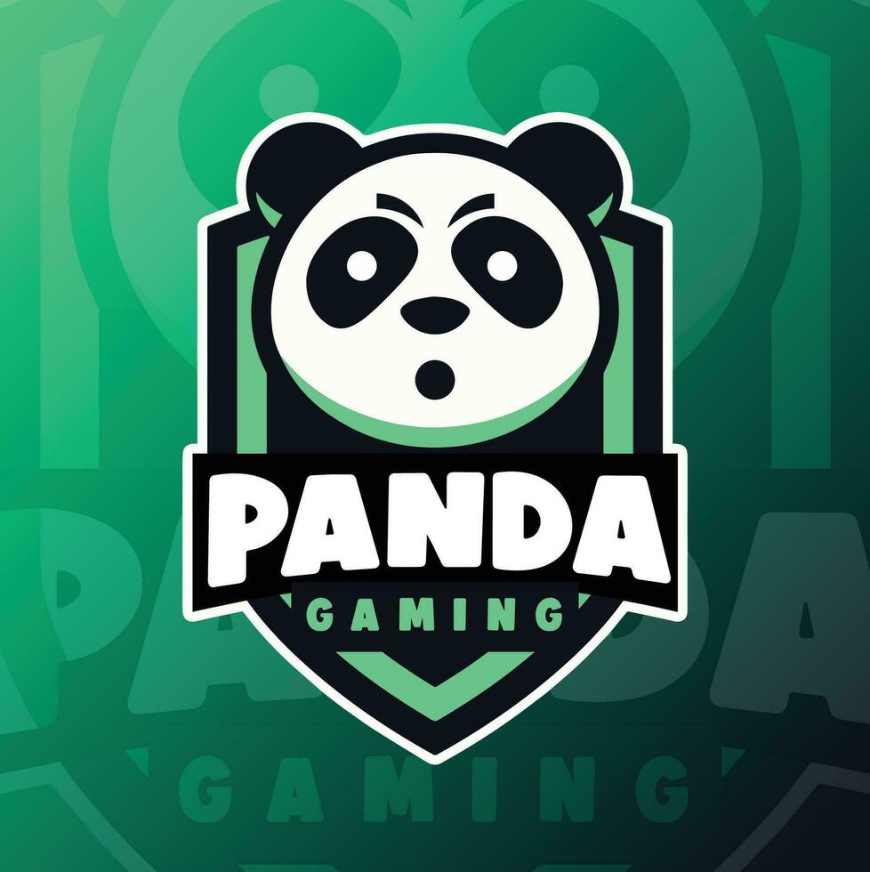 Panda gaming logo vector illustration