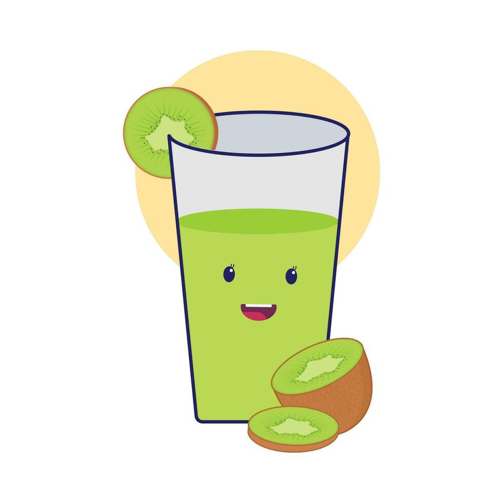 Kiwi fruit juice vector illustration