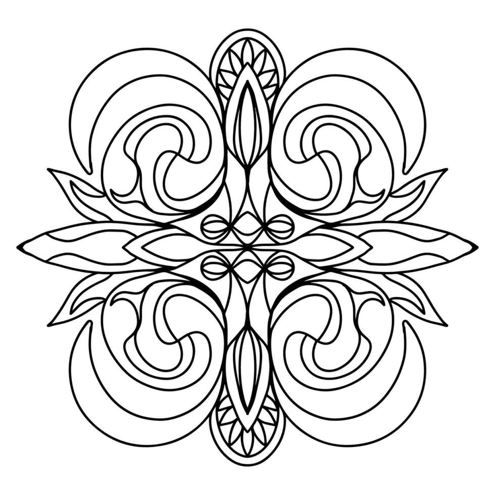 Outline Art of Mandala Flower, good for graphic design and decorative resources vector