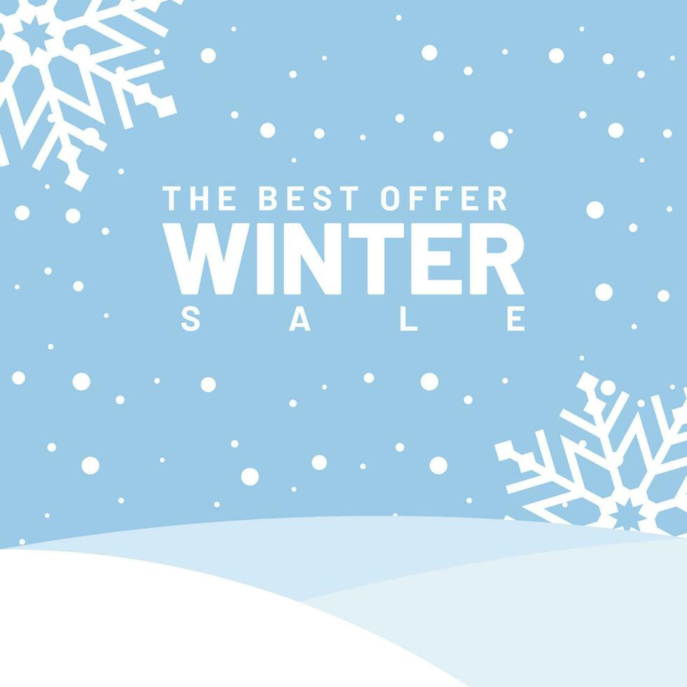 Best offer winter sale social media post template design vector