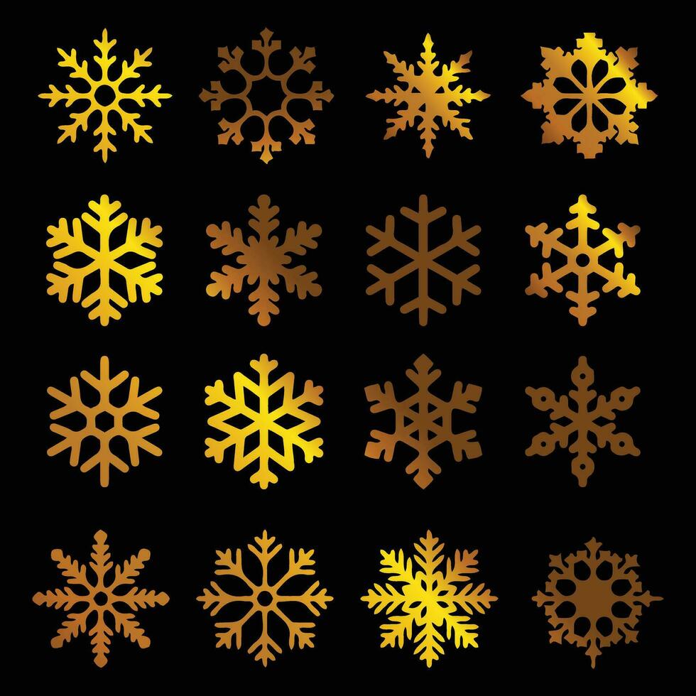 copo de nieve oro vector diseño, nuevo año y Navidad diseño elementos