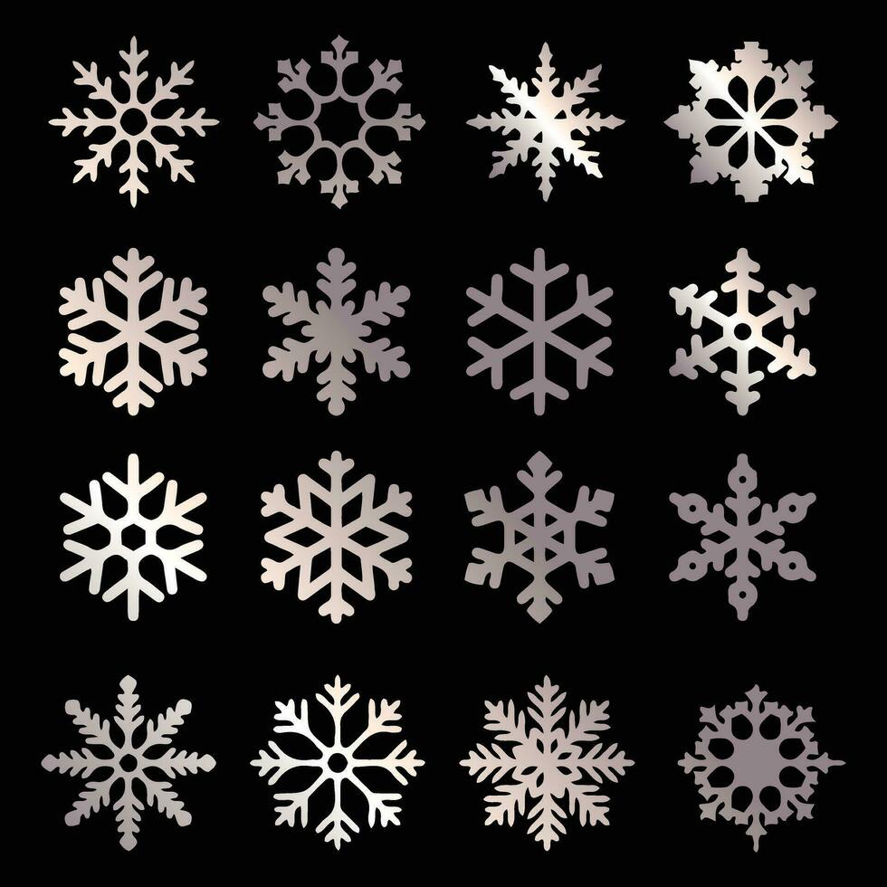 copo de nieve plata vector diseño, nuevo año y Navidad diseño elementos