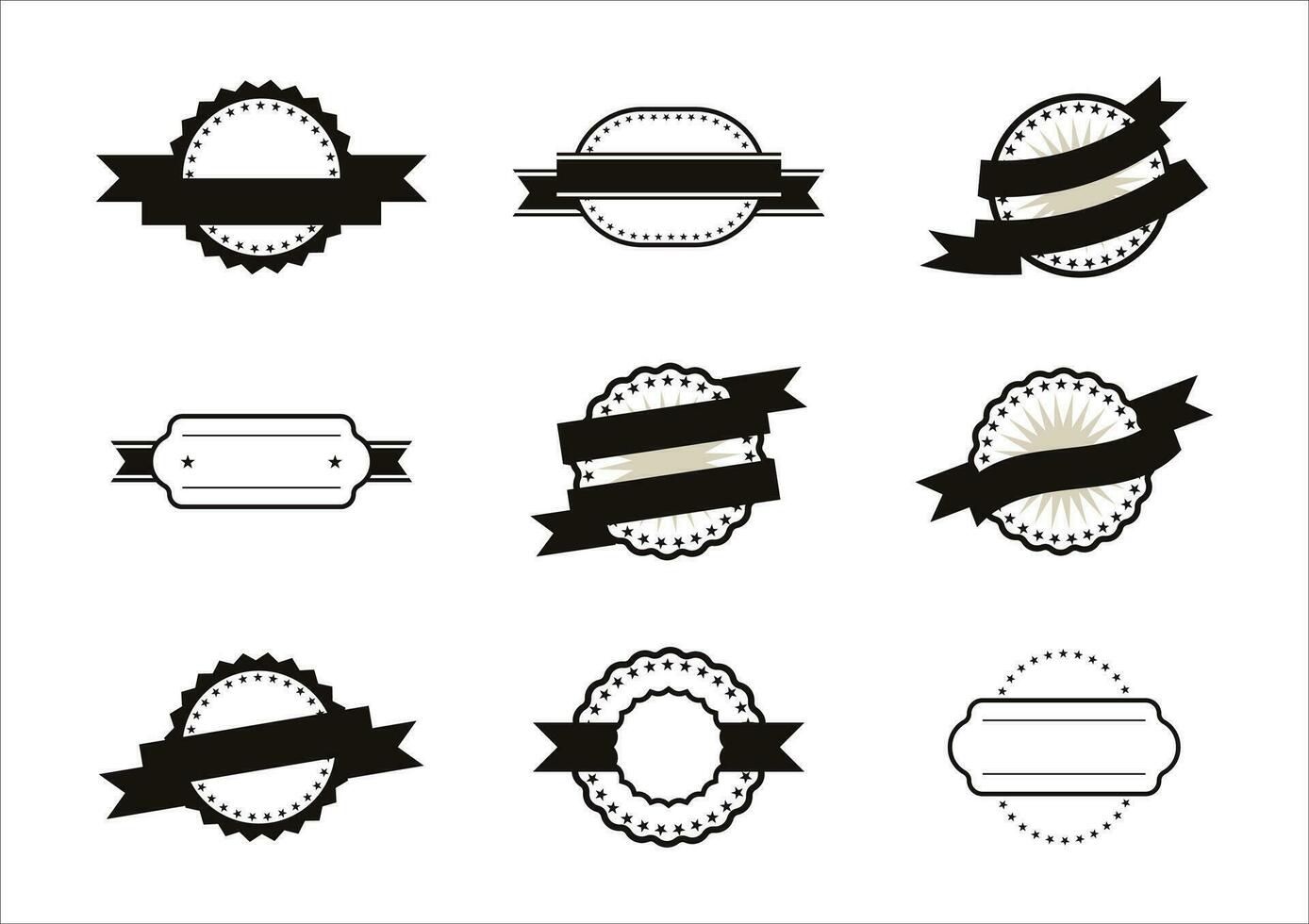 black and white vintage retro labels elements set vector