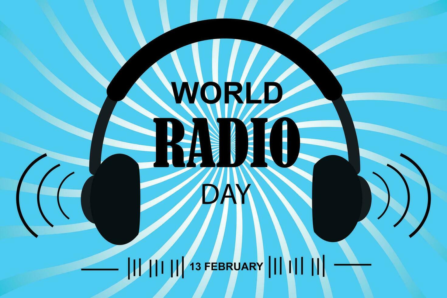 Banner design for World Radio Day. Vector illustration.