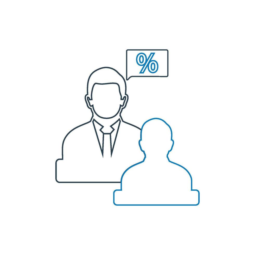 Tax advisor icon. Line style vector EPS.