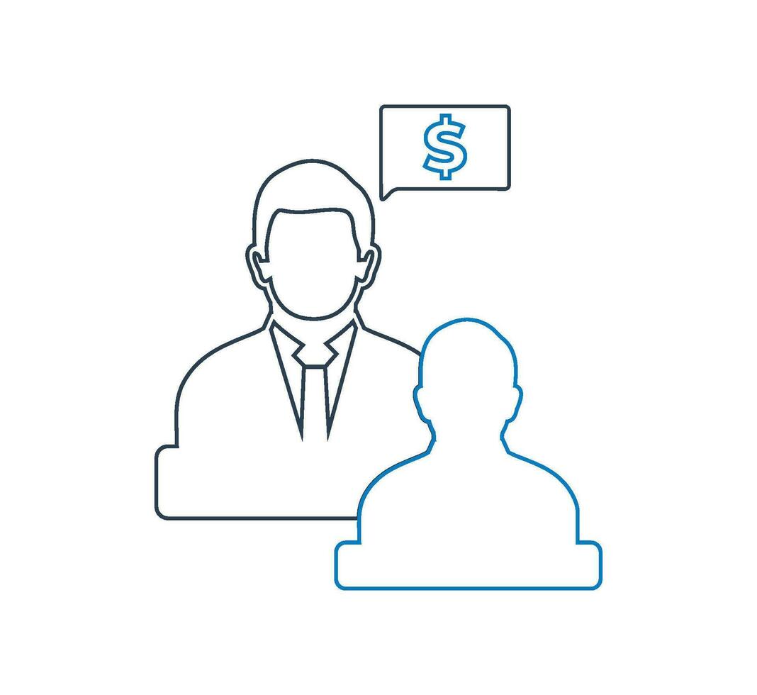Business and financial advisor icon . Line style vector EPS.