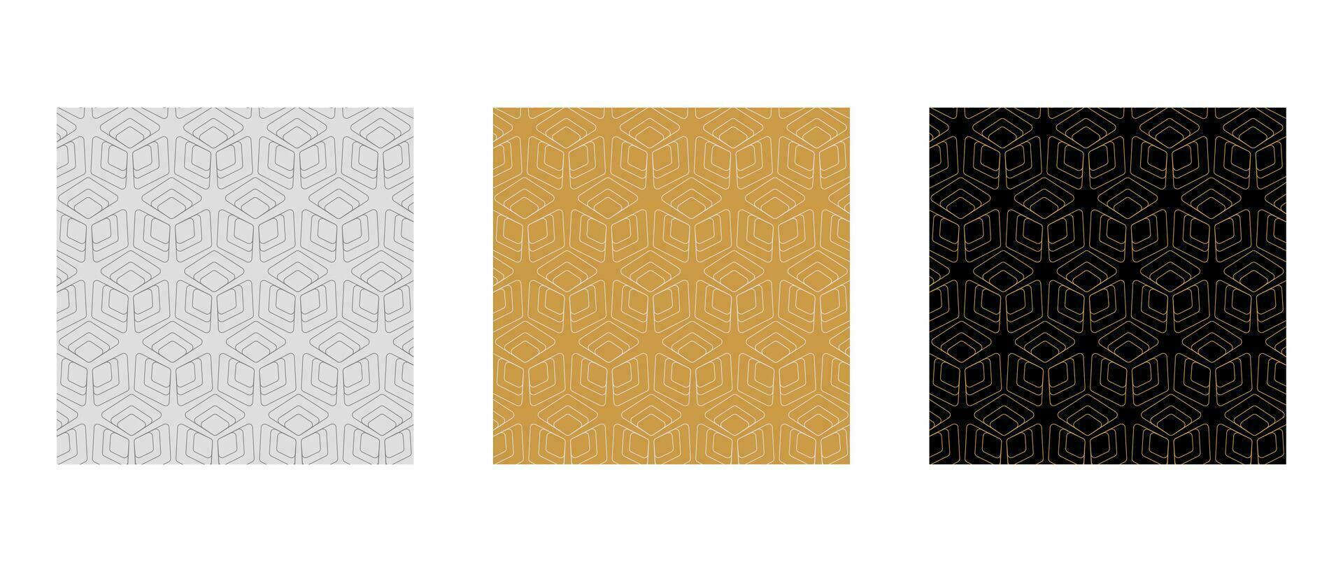 Luxury seamless pattern and ornament set vector