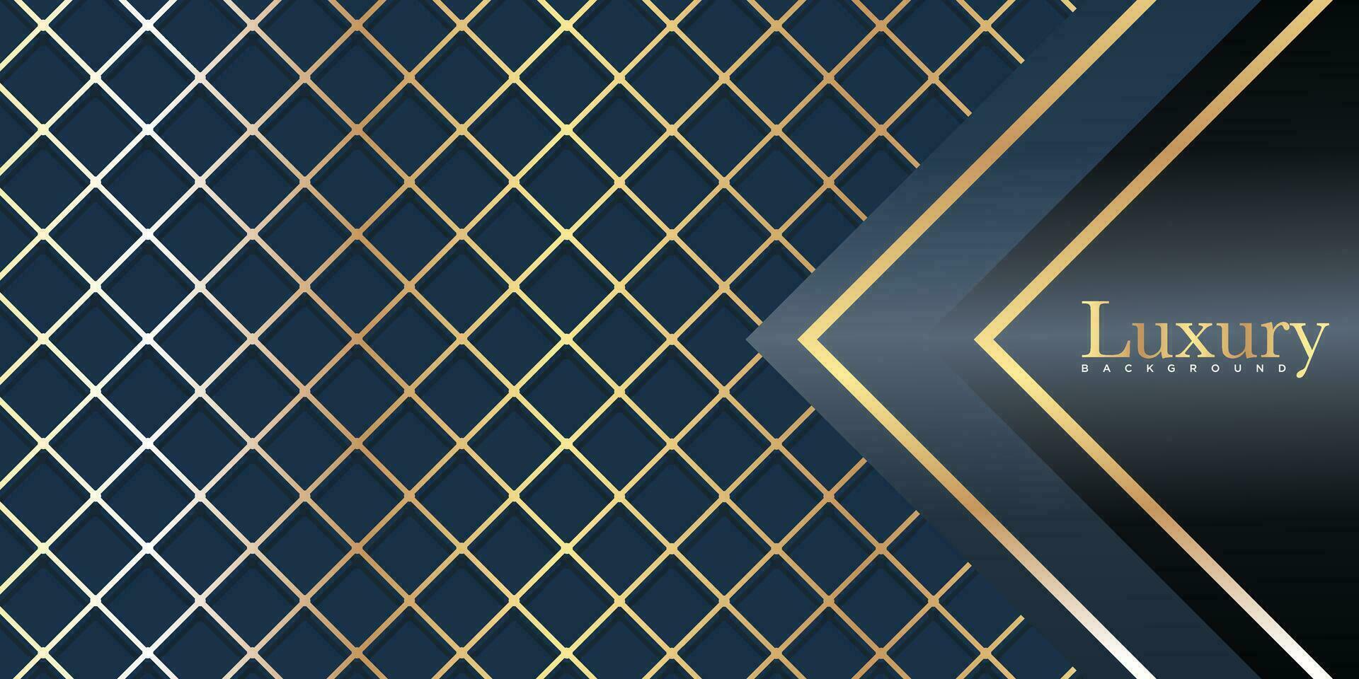 Luxury dark blue background with gold details vector
