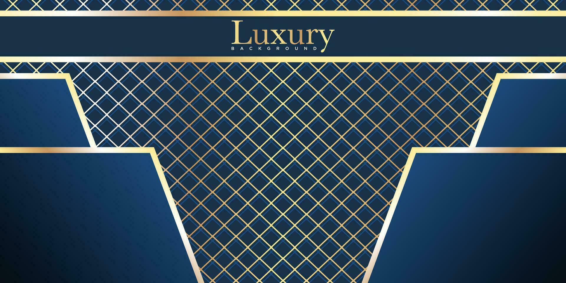 Luxury dark blue background with gold details vector