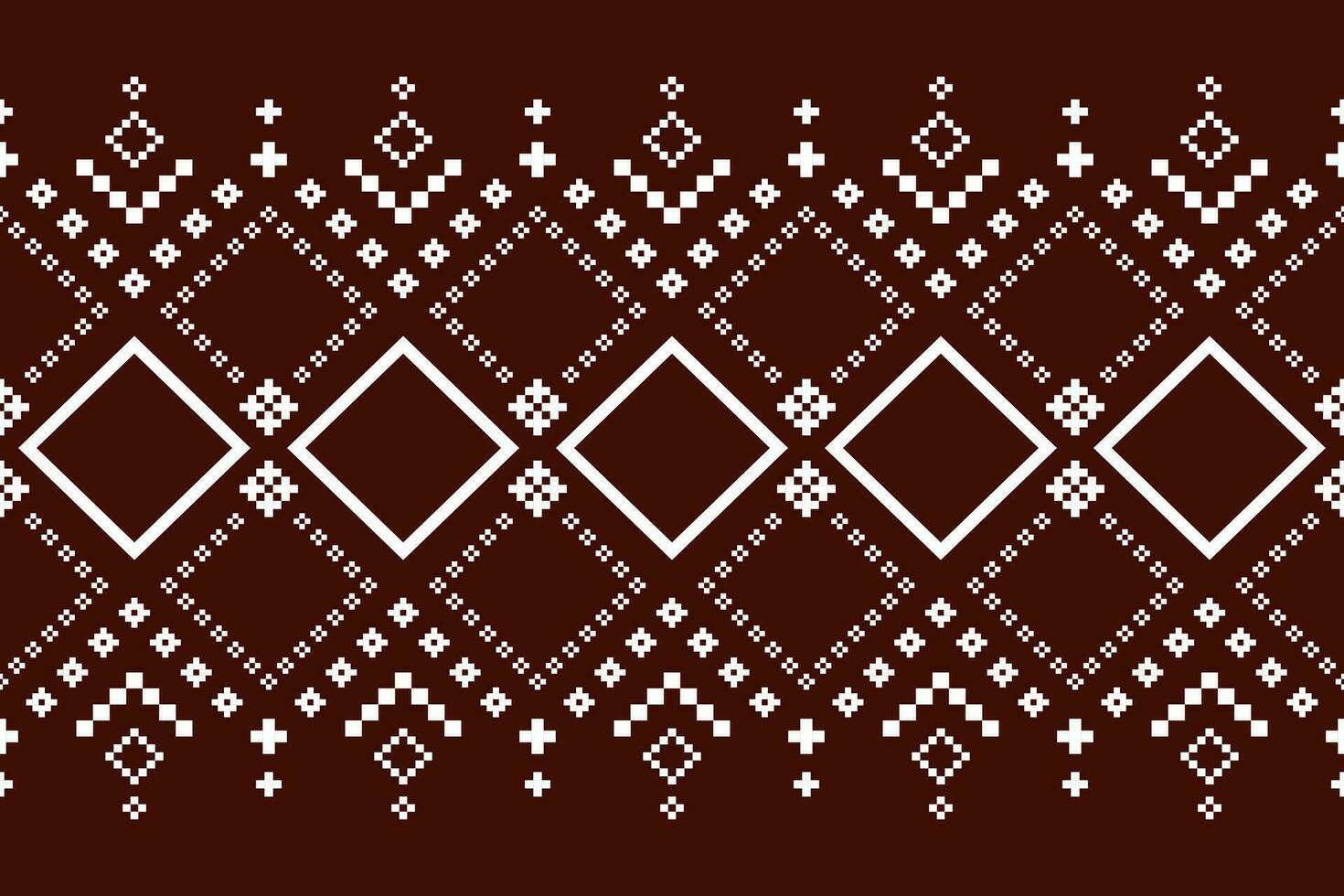 Red traditional ethnic pattern paisley flower Ikat background abstract Aztec African Indonesian Indian seamless pattern for fabric print cloth dress carpet curtains and sarong vector