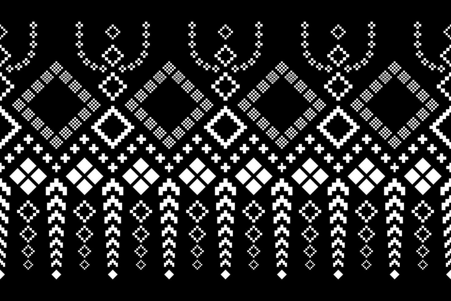 Nature vintages cross stitch traditional ethnic pattern paisley flower Ikat background abstract Aztec African Indonesian Indian seamless pattern for fabric print cloth dress carpet curtains and sarong vector