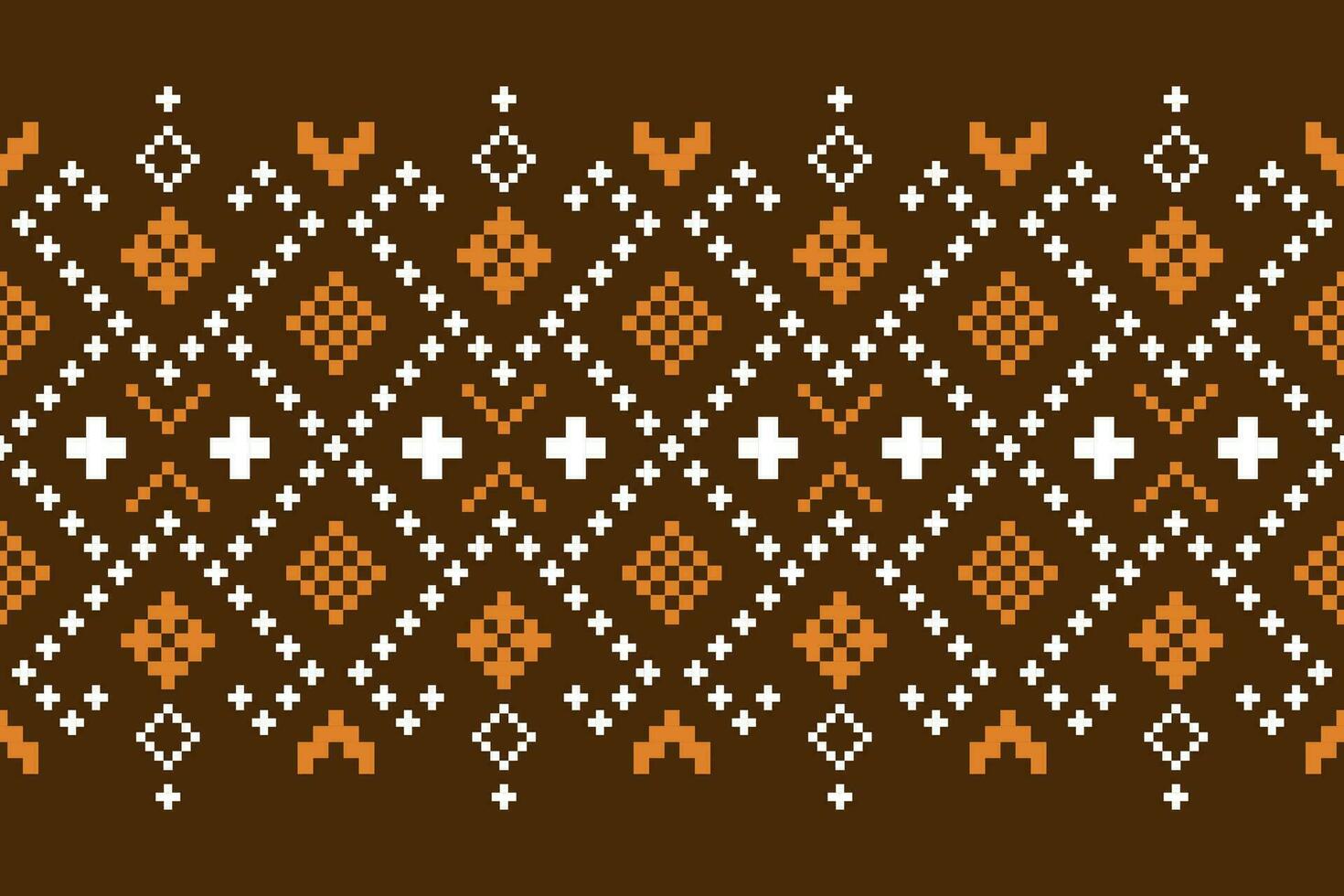Nature vintages cross stitch traditional ethnic pattern paisley flower Ikat background abstract Aztec African Indonesian Indian seamless pattern for fabric print cloth dress carpet curtains and sarong vector