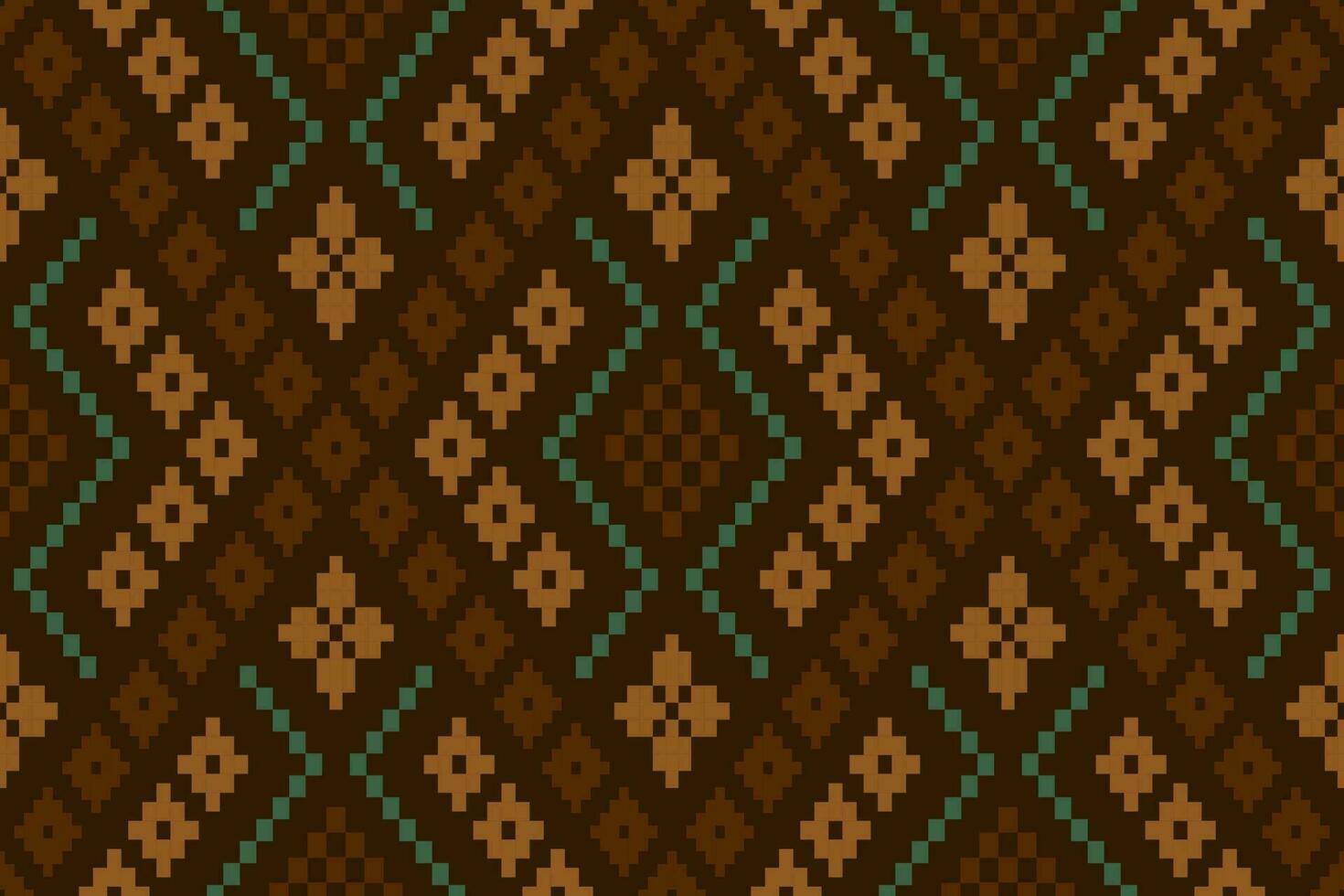 Nature vintages cross stitch traditional ethnic pattern paisley flower Ikat background abstract Aztec African Indonesian Indian seamless pattern for fabric print cloth dress carpet curtains and sarong vector
